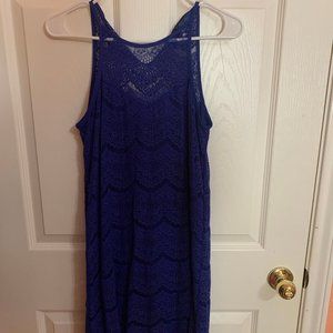 Vintage lace blue dress